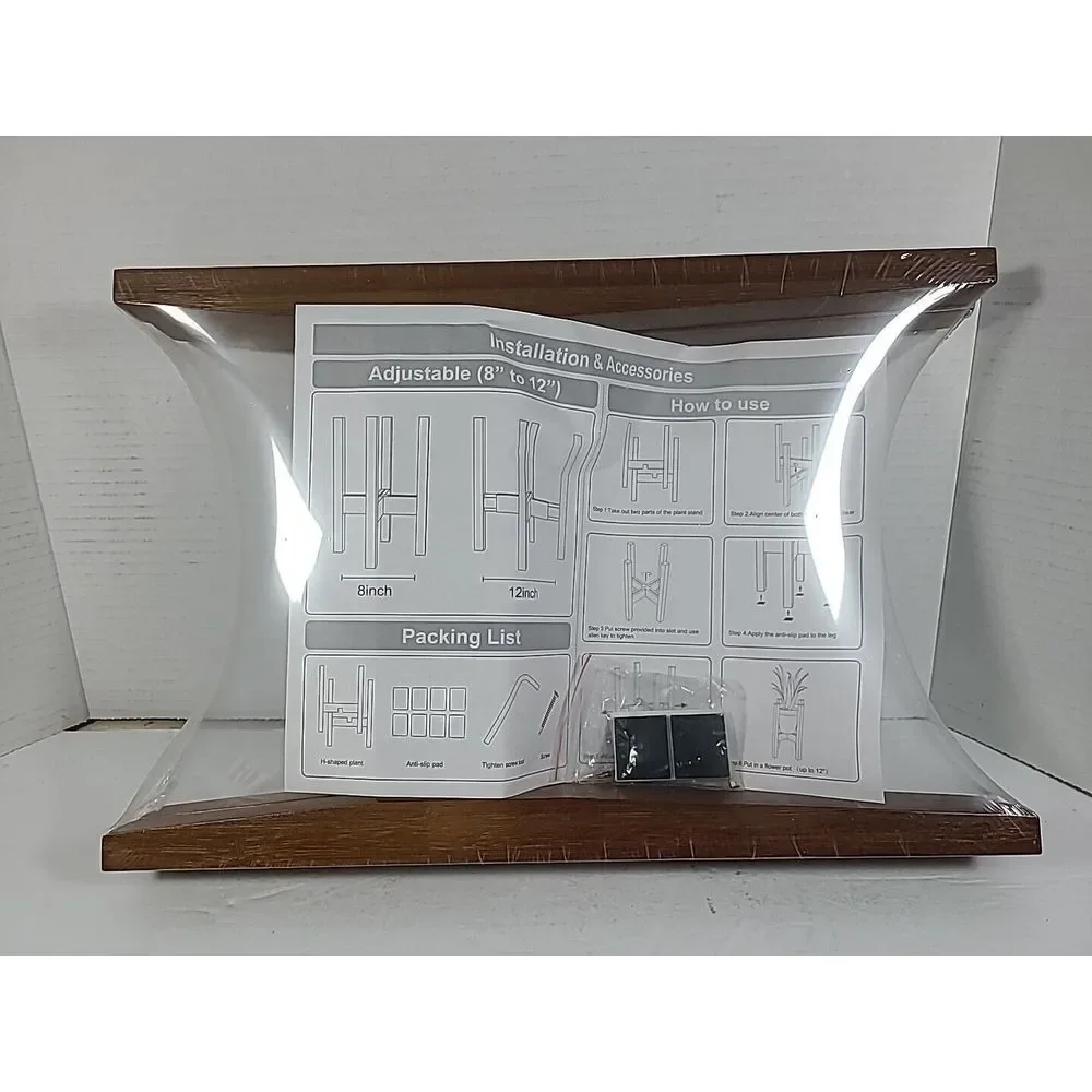 Adjustable Plant Stand Bamboo Mid Century Modern Indoor Plants Stand